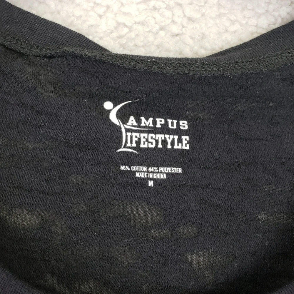 Wisconsin Badgers Campus Lifestyle T Shirt Womens M Black NCAA Football
